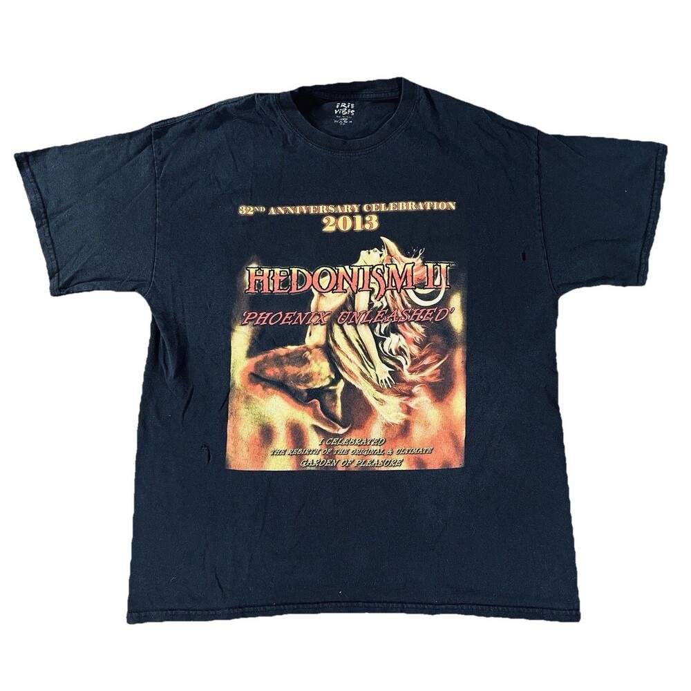 Hedonism II Phoenix Unleashed Black Graphic T-Shirt Irie Vibes 2013 Large